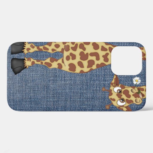 Giraffe auf blauem Denim Case-Mate iPhone Hülle (Rückseite (Horizontal))