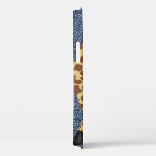 Giraffe auf blauem Denim Case-Mate iPhone Hülle (Rückseite / Rechts)