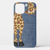 Giraffe auf blauem Denim Case-Mate iPhone Hülle (Rückseite)