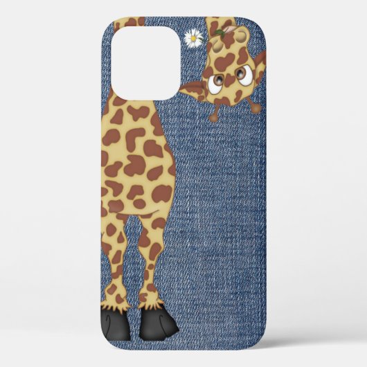 Giraffe auf blauem Denim Case-Mate iPhone Hülle (Rückseite)