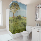 Giraffe auf dem Serengeti Duschvorhang (Beispiel)