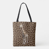 Giraffe auf der Giraffenprint-Tasche Tasche (Rückseite)