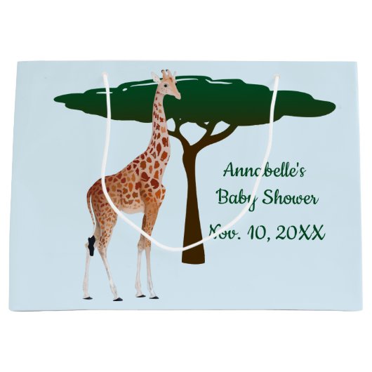 Giraffe auf der Savanna Große Geschenktüte (Vorderseite)