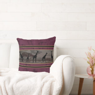 Giraffe auf der Savannah Kissen