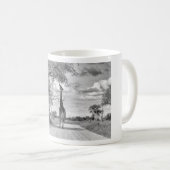 Giraffe auf der Straße Kaffeetasse (VorderseiteRechts)