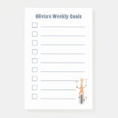 Giraffe auf einem Einrad Kid Goals Post-It Notizen (Vorderseite)