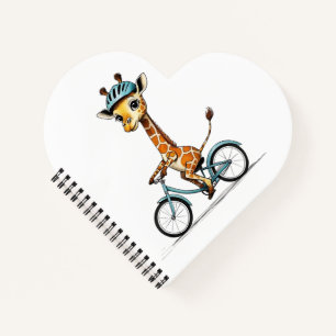 Giraffe auf einem Fahrrad – handgezeichnete Bleist Notizblock
