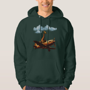 Giraffe auf einem Flugzeug Hoodie