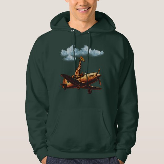 Giraffe auf einem Flugzeug Hoodie (Vorderseite)