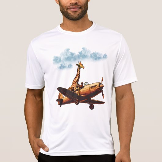 Giraffe auf einem Flugzeug T-Shirt (Vorderseite)