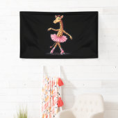 Giraffe auf Roller-Skaten in rosa Tutu-Tank-Oben Banner (Insitu)