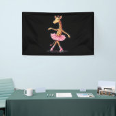 Giraffe auf Roller-Skaten in rosa Tutu-Tank-Oben Banner (Messeveranstaltung)