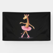 Giraffe auf Roller-Skaten in rosa Tutu-Tank-Oben Banner (Horizontal)
