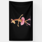 Giraffe auf Roller-Skaten in rosa Tutu-Tank-Oben Banner (Vertikal)