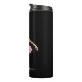 Giraffe auf Roller-Skaten in rosa Tutu-Tank-Oben Thermosbecher (Nach rechts gedreht)