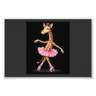 Giraffe auf Rollschuhen in rosa Tutu Tank Top Fotodruck
