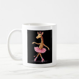 Giraffe auf Rollschuhen in rosa Tutu-Tanktop Kaffeetasse