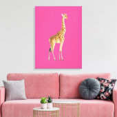 Giraffe auf rosa Hintergrund Leinwanddruck (Insitu (Wohnzimmer))