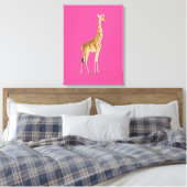 Giraffe auf rosa Hintergrund Leinwanddruck (Insitu (Schlafzimmer))