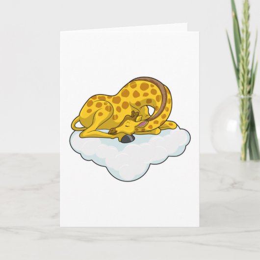 Giraffe auf Wolken Karte (Vorderseite)