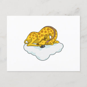 Giraffe auf Wolken Postkarte