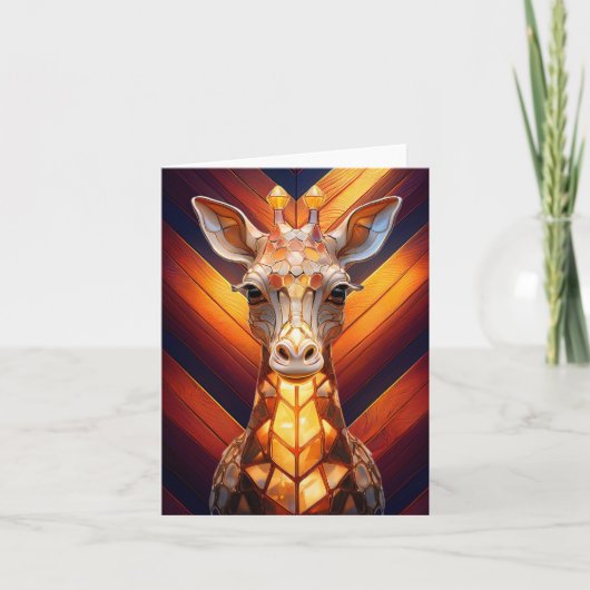 Giraffe auf Zickzack Karte (Vorderseite)