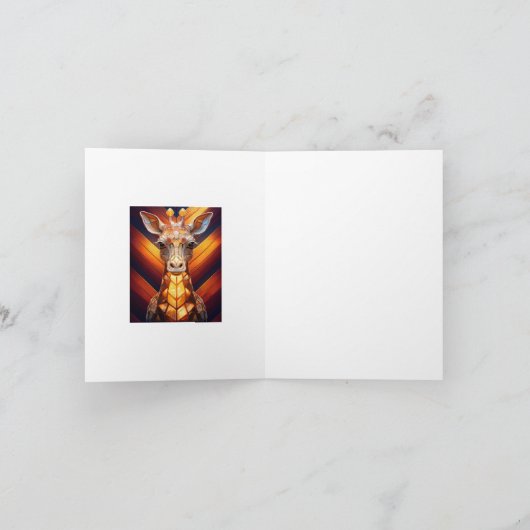 Giraffe auf Zickzack Karte (Innenseite)