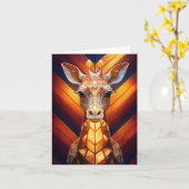 Giraffe auf Zickzack Karte (Gelbe Blume)