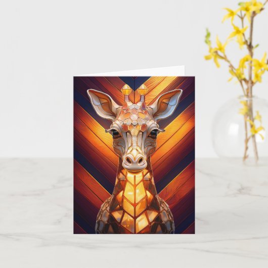 Giraffe auf Zickzack Karte (Gelbe Blume)