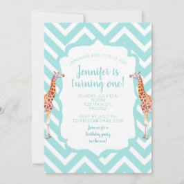 Giraffe auf Zickzack Zickzack. Einladung