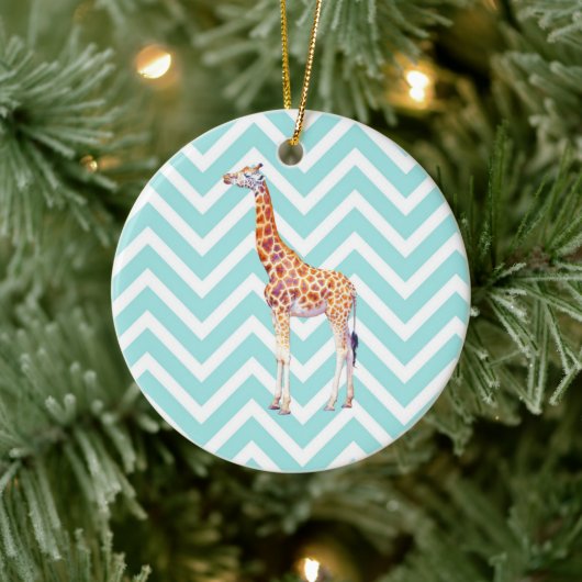 Giraffe auf Zickzack Zickzack. Keramik Ornament (Baum)