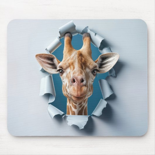Giraffe aus einem Papierloch Mousepad (Vorne)