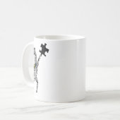 Giraffe Autism Puzzle Typografie Kaffeetasse (Vorderseite Links)