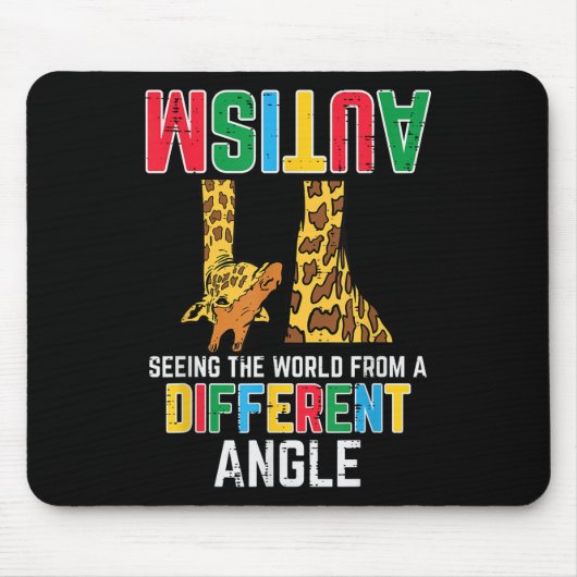 Giraffe Autismus als Weltunterschied Mousepad (Vorne)
