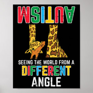 Giraffe Autismus als Weltunterschied Poster