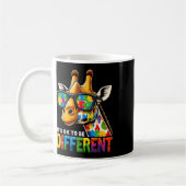 Giraffe Autismus Bewusstsein, dass sein Ok anders Kaffeetasse (Links)