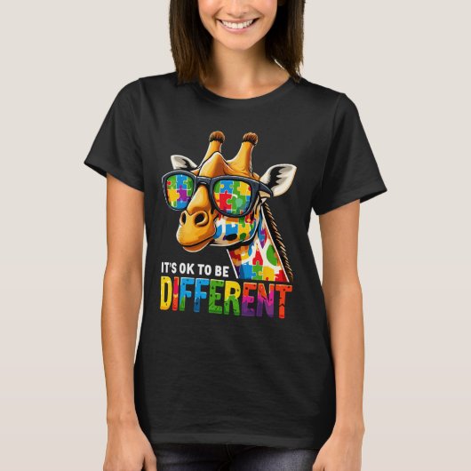 Giraffe Autismus Bewusstsein, dass sein Ok anders T-Shirt (Vorderseite)