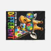 Giraffe-Autismus-Bewusstsein Es ist okay, anders z Fleecedecke (Vorderseite (Horizontal))