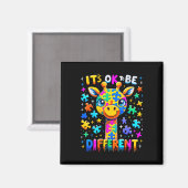 Giraffe-Autismus-Bewusstsein Es ist okay, anders z Magnet (Vorderseite/Rückseite)