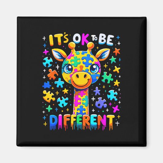 Giraffe-Autismus-Bewusstsein Es ist okay, anders z Magnet (Vorne)