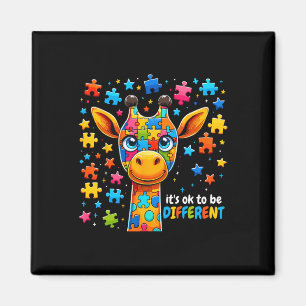 Giraffe-Autismus-Bewusstsein Es ist okay, anders z Magnet