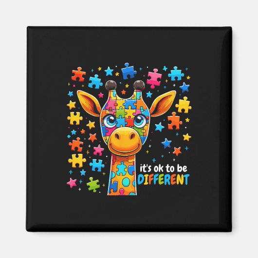 Giraffe-Autismus-Bewusstsein Es ist okay, anders z Magnet (Vorne)
