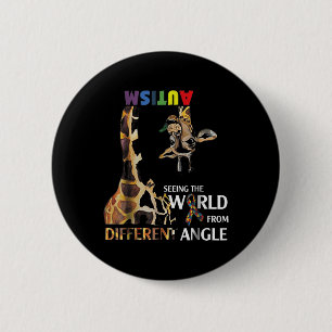 Giraffe Autismus, die Welt von einer anderen Ang z Button