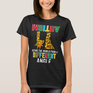 Giraffe Autismus sieht die Welt aus einem anderen T-Shirt