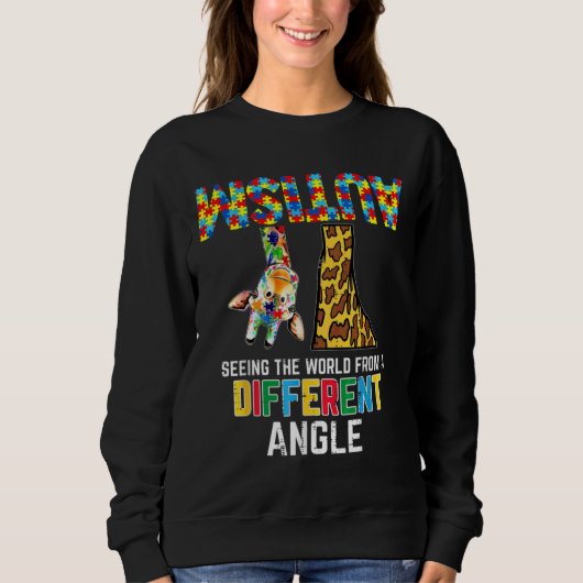 Giraffe Autismus sieht Welt anders Angle Awaren Sweatshirt (Vorderseite)