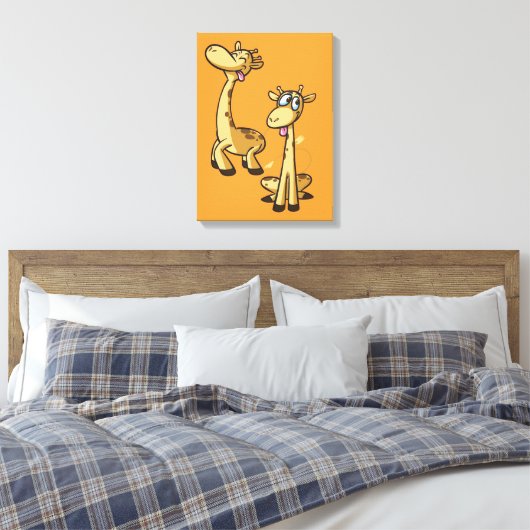 GIRAFFE BABIES LEINWANDDRUCK (Insitu (Schlafzimmer))