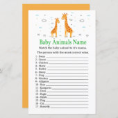 Giraffe Baby Animals Name Game (Vorne/Hinten)