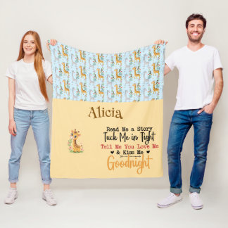 Giraffe Baby Bedtime Story Personalisiert Fleecedecke