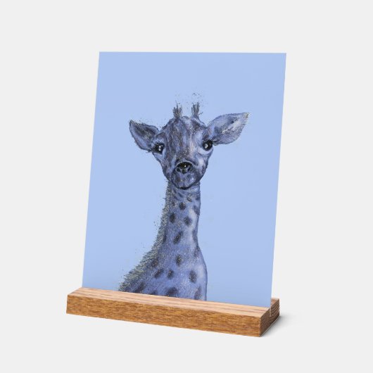 Giraffe Baby Boy Acrylschild (Winkel)