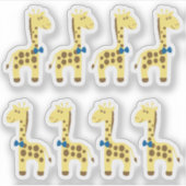 Giraffe Baby Boy Blue Bow Planner / Scrapbook Aufkleber (Vorderseite)